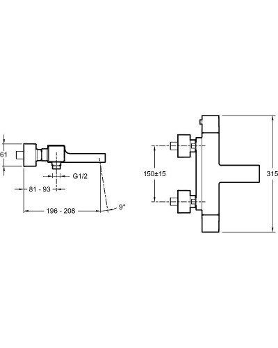 Смеситель для ванны Jacob Delafon Strayt E9127-CP Хром