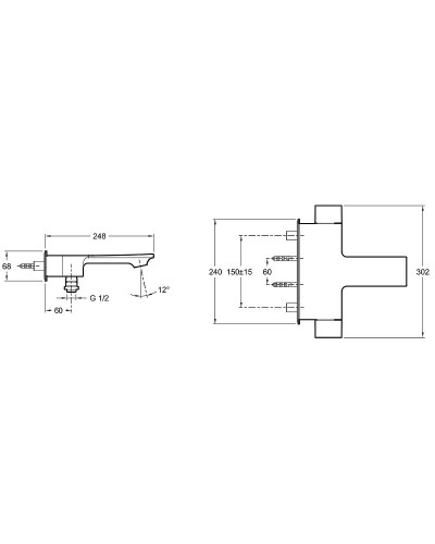 Смеситель для ванны Jacob Delafon Stance E9100-CP Хром