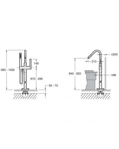 Смеситель для ванны Jacob Delafon Stillness E97344-CP Хром Черный