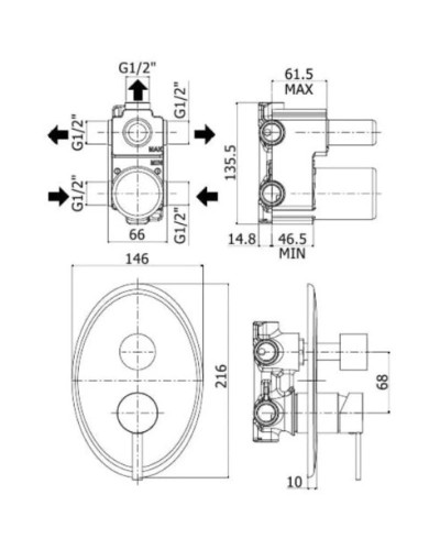 Смеситель для ванны Paffoni Berry BR019CR