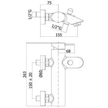 Смеситель для ванны Paffoni Berry BR023CR