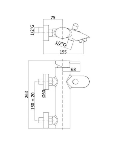Смеситель для ванны Paffoni Berry BR023CR