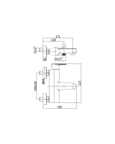 Cмеситель для ванны Paffoni Candy CA026CR