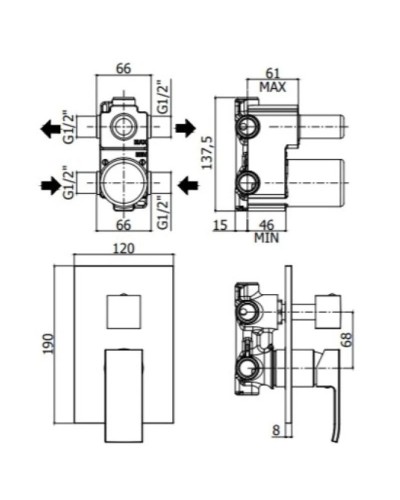 Смеситель для ванны Paffoni Elle EL018CR