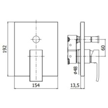 Смеситель для ванны Paffoni Elle ELBOX015CR