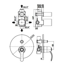 Смеситель для ванны Paffoni Flavia FA015CR