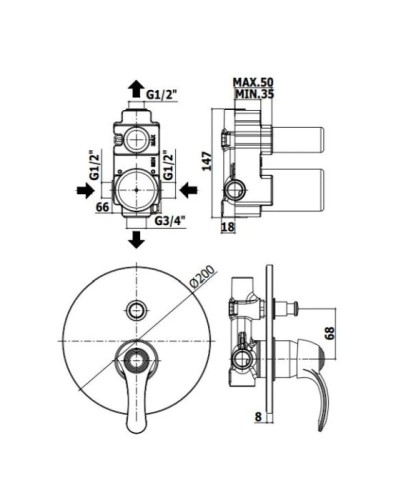 Смеситель для ванны Paffoni Flavia FA015CR
