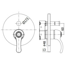 Смеситель для ванны Paffoni Flavia FABOX015CR