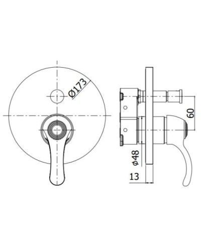 Смеситель для ванны Paffoni Flavia FABOX015CR