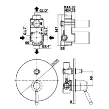 Смеситель для ванны Paffoni Giorgia GI015CRC