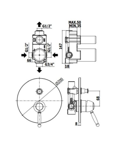Смеситель для ванны Paffoni Giorgia GI015CRC