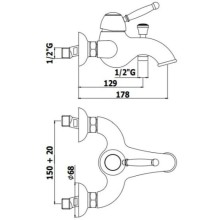 Смеситель для ванны Paffoni Giorgia GI024CRC