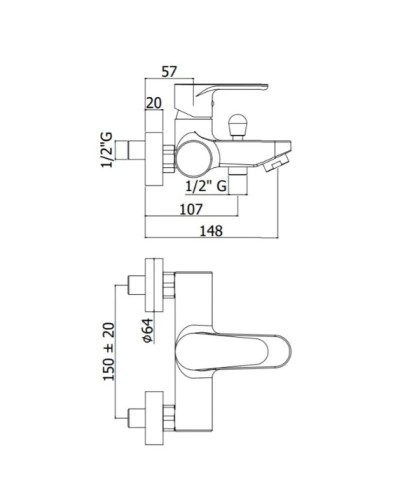Смеситель для ванны Paffoni Green GR023CR