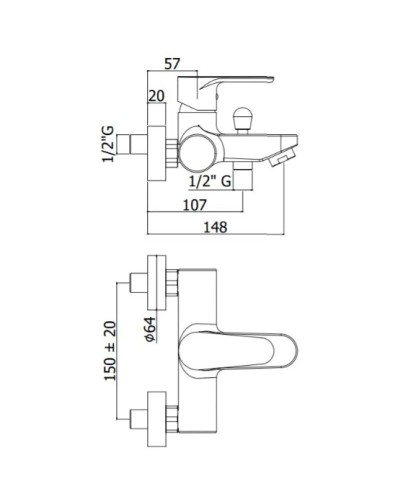 Смеситель для ванны Paffoni Green GR026CR