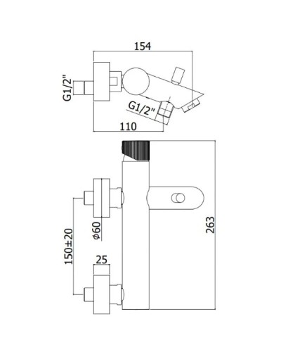 Смеситель для ванны Paffoni Jo JO022CR