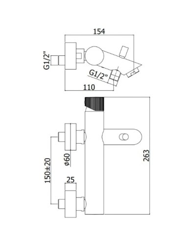 Смеситель для ванны Paffoni Jo JO022NO