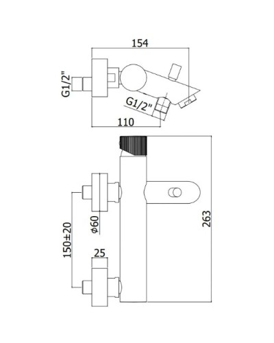 Смеситель для ванны Paffoni Jo JO023CR