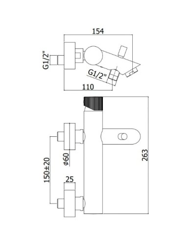 Смеситель для ванны Paffoni Jo JO023NO