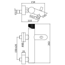 Смеситель для ванны Paffoni Jo JO026CR