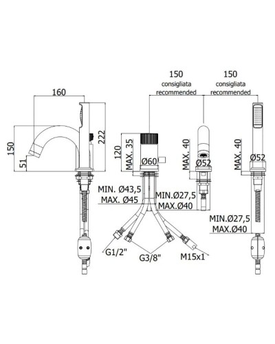 Смеситель на борт ванны Paffoni Jo JO047CR