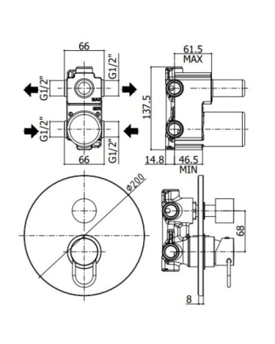 Смеситель для ванны Paffoni Joker JK018CR