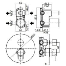 Смеситель для ванны Paffoni Joker JK018NO
