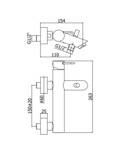 Смеситель для ванны Paffoni Joker JK023CR