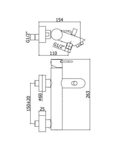 Смеситель для ванны Paffoni Joker JK023NO