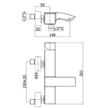 Смеситель для ванны Paffoni Level LEC022CR