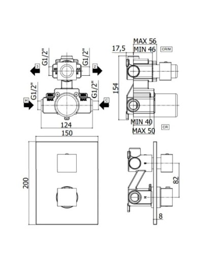 Термостат для ванны Paffoni Level LEQ518CR