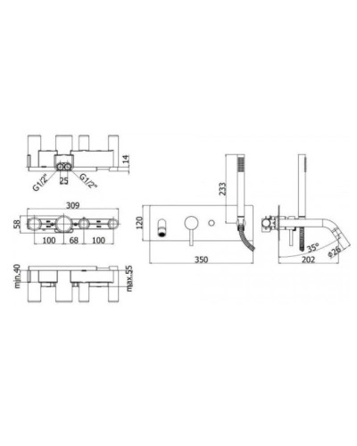 Смеситель для ванны Paffoni Light LIG001HGSP