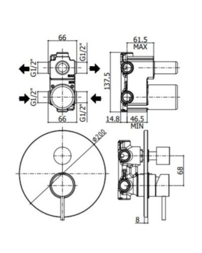 Смеситель для ванны Paffoni Light LIG018ST