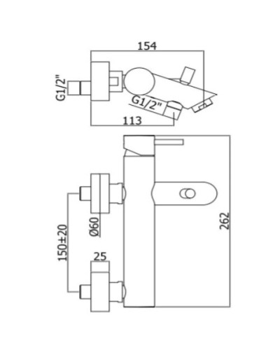 Смеситель для ванны Paffoni Light LIG022HGSP