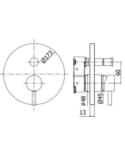 Смеситель для ванны Paffoni Light LIGBOX015CR