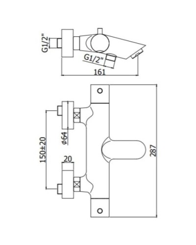 Термостат для ванны Paffoni Light LIQ022HG