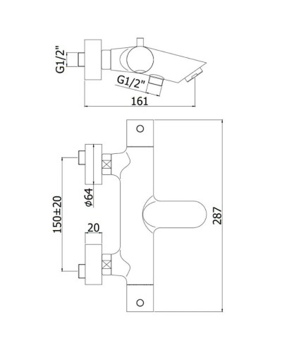 Термостат для ванны Paffoni Light LIQ023NO