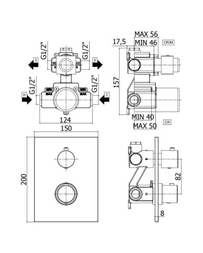 Термостат для ванны Paffoni Light LIQ518CR/M