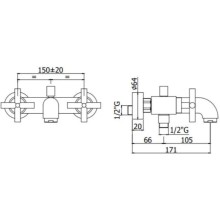 Смеситель для ванны Paffoni Quattro QTV023CR