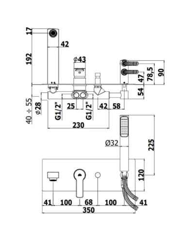 Смеситель для ванны Paffoni Red RED001CR