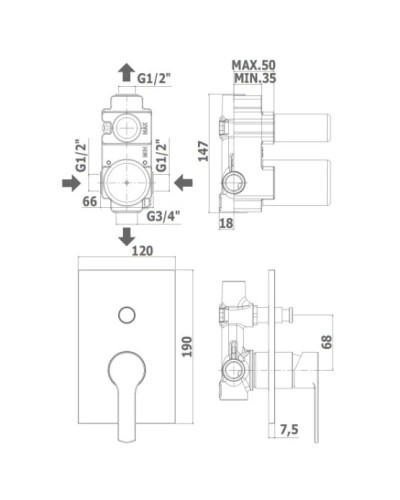 Смеситель для ванны Paffoni Red RED015CR/M