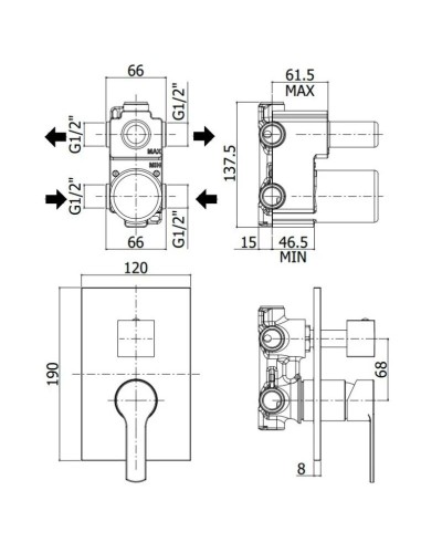 Смеситель для ванны Paffoni Red RED018CR/M