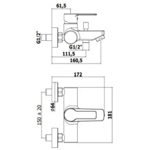Смеситель для ванны Paffoni Red RED023CR