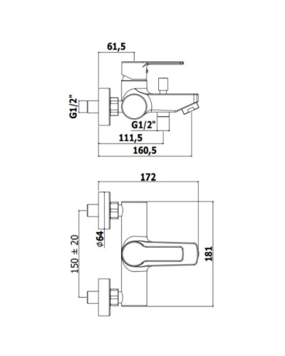 Смеситель для ванны Paffoni Red RED023CR