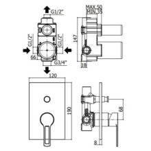 Смеситель для ванны Paffoni Ringo RIN015CR