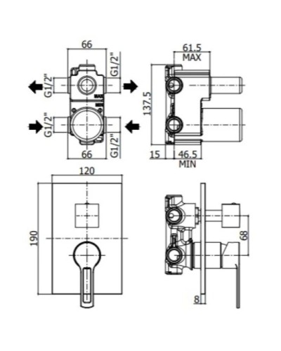 Смеситель для ванны Paffoni Ringo RIN018CR