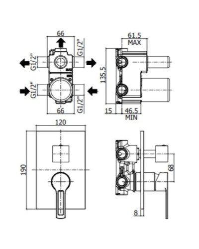 Смеситель для ванны Paffoni Ringo RIN019CR