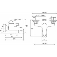 Смеситель для ванны Ravak Suzan SN 022.00/150 X070004 Хром