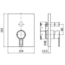 Смеситель для ванны Paffoni Ringo RINBOX015CR