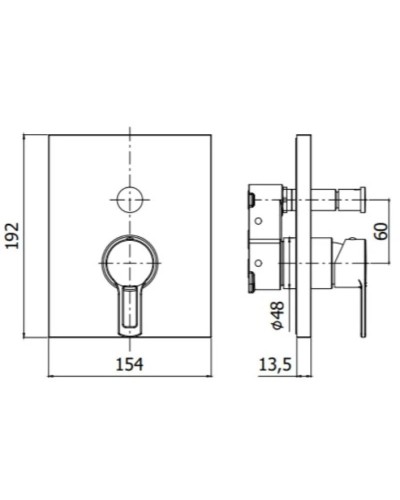 Смеситель для ванны Paffoni Ringo RINBOX015CR