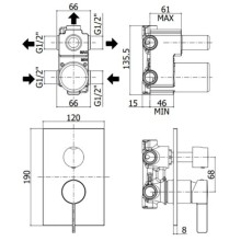 Смеситель для ванны Paffoni Rock RO019CR/M